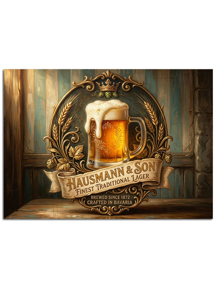 Köpüklü bira bardağı ve nostaljik "Beer" yazılı tabela.