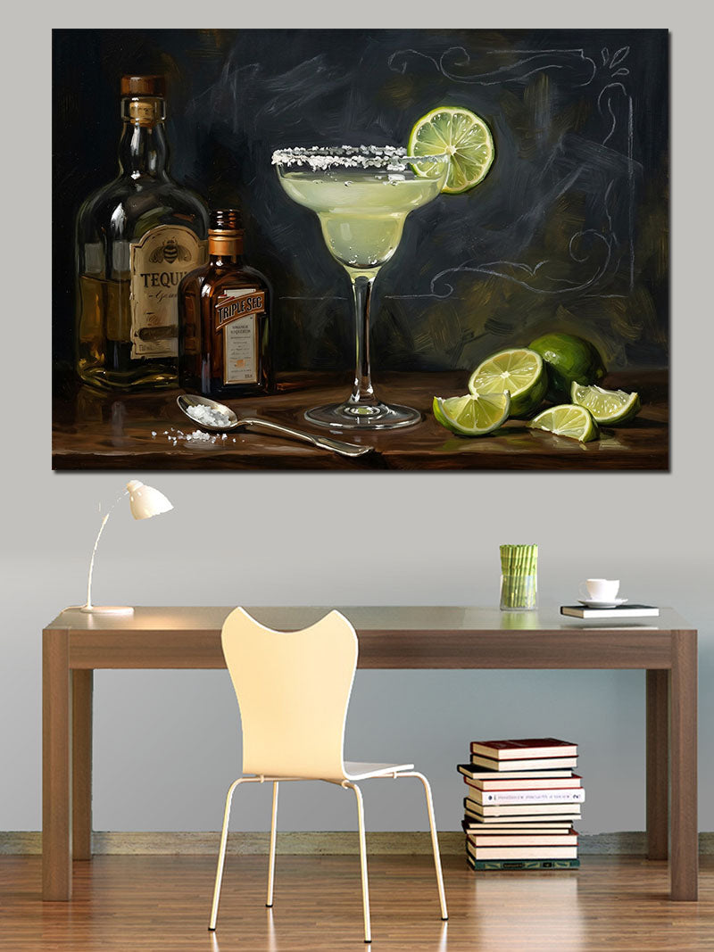 Bir Bardak Margarita Ve Limon Kanvas Tablo
