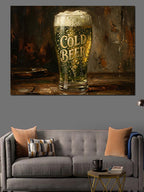 Cold Beer Köpüklü Bira Tabelası Kanvas Tablo