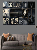 Rock Loud Roll Müzik Panosu Kanvas Tablo