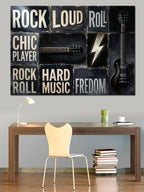 Rock Loud Roll Müzik Panosu Kanvas Tablo