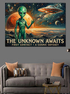 The Unknown Awaits Alien Uzay Kanvas Tablo