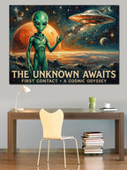The Unknown Awaits Alien Uzay Kanvas Tablo