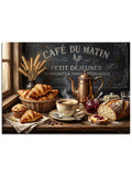 "Cafe Du Matin" yazılı kahvaltı.