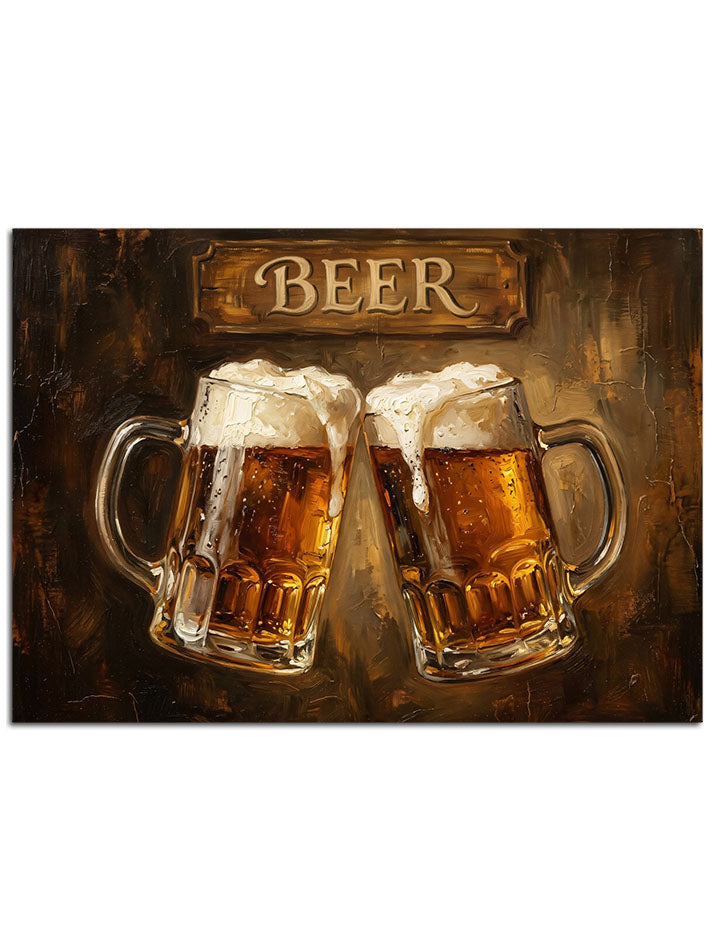 "Beer" yazılı nostaljik bira panosu.