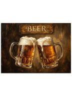 "Beer" yazılı nostaljik bira panosu.