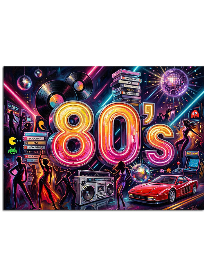 Retro fütüristik neon sokak tabelaları.