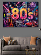 80'ler Neon Işıklı Gece Şehri Kanvas Tablo