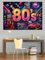 80'ler Neon Işıklı Gece Şehri Kanvas Tablo
