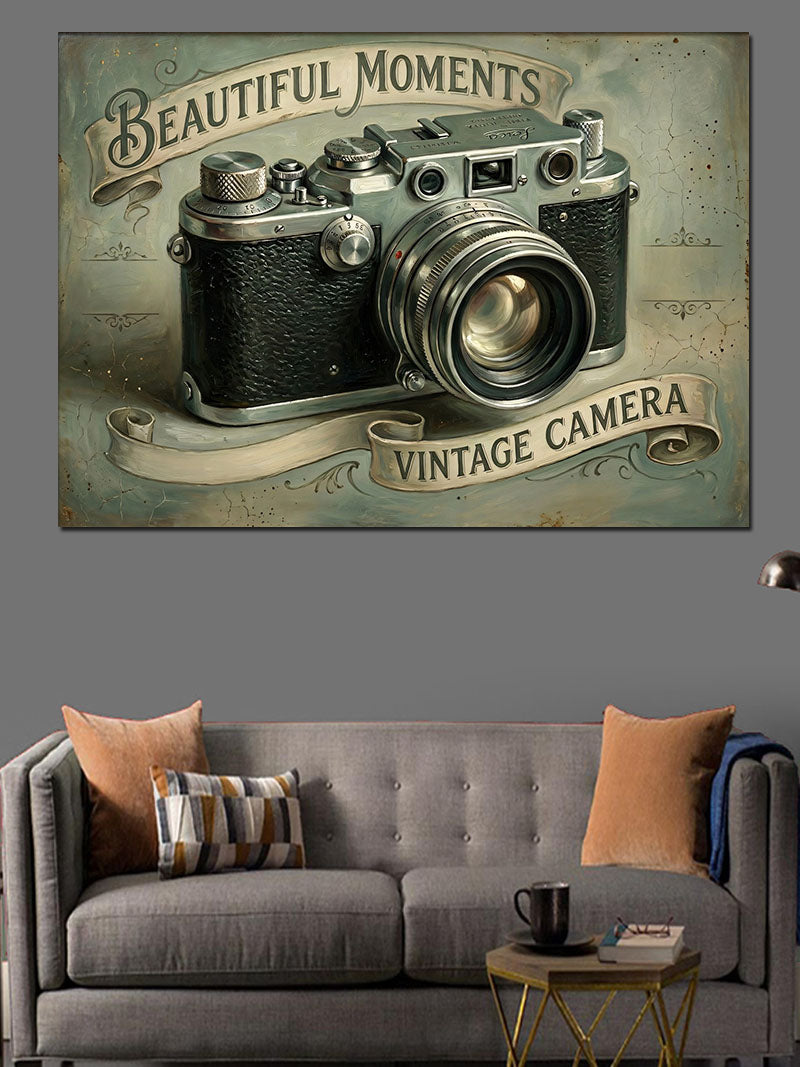 Beautiful Moments Vintage Fotoğraf Makinesi Kanvas Tablo