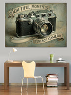 Beautiful Moments Vintage Fotoğraf Makinesi Kanvas Tablo