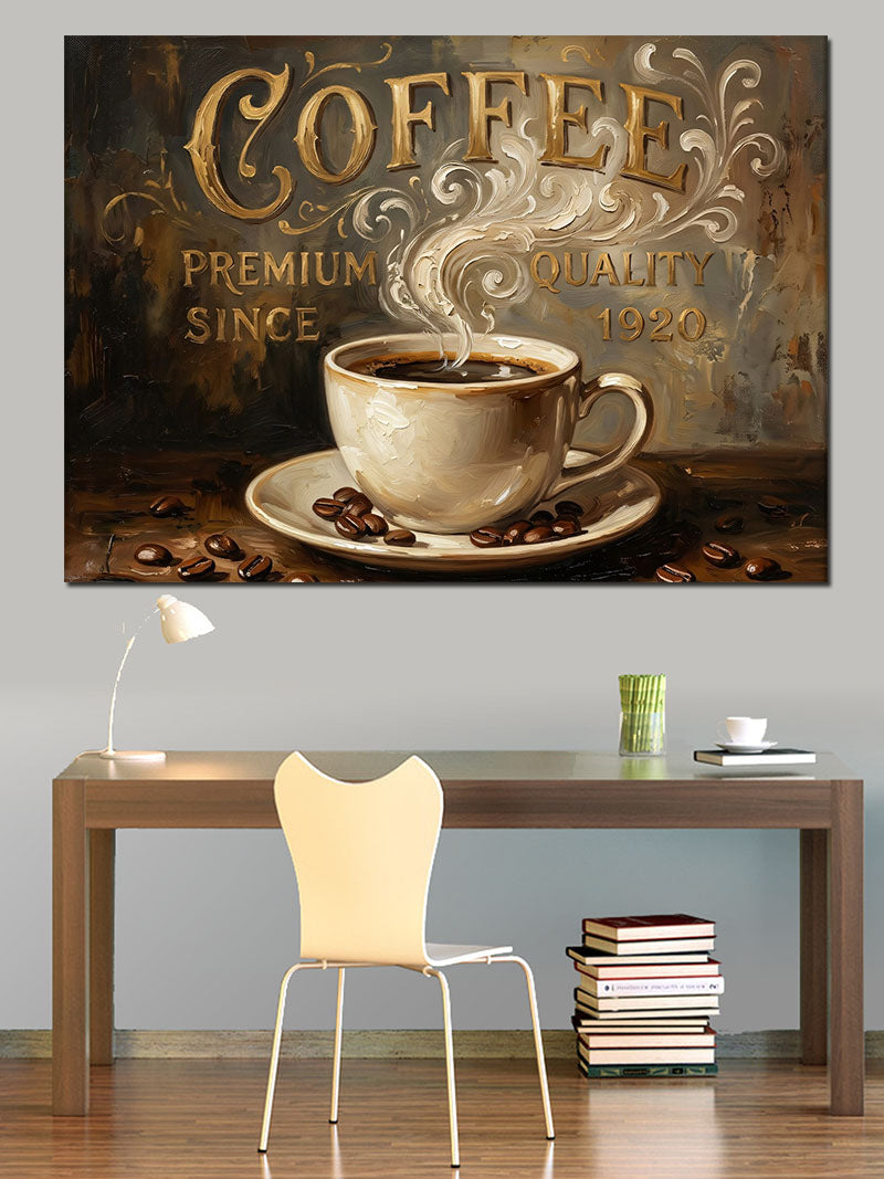 Coffee Premium Quality Retro Tabela Kanvas Tablo