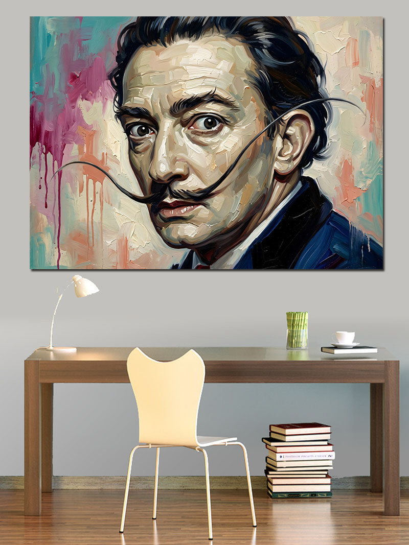 Ressam Salvador Dali Modern Portresi Kanvas Tablo