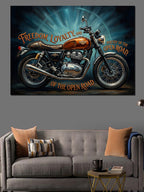 Freedom Loyalty Klasik Motosiklet Kanvas Tablo