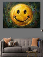 Gülen Sarı Emoji Smiley Tablosu Kanvas Tablo