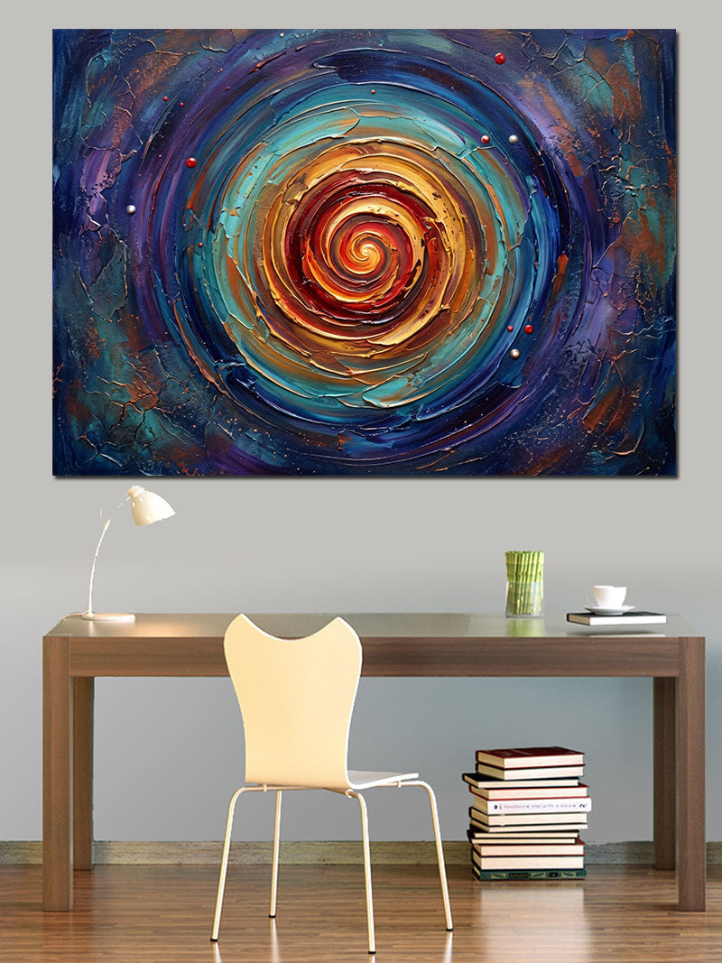 Renkli Galaksi Girdabı Soyut Sanat Kanvas Tablo