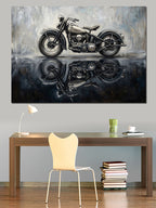 Siyah Fonda Modern Klasik Motosiklet Kanvas Tablo