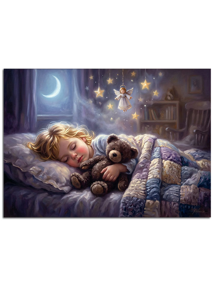 Gece vakti huzurlu çocuk uykusu.