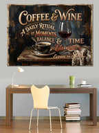 Coffee And Wine Nostaljik Pano Kanvas Tablo