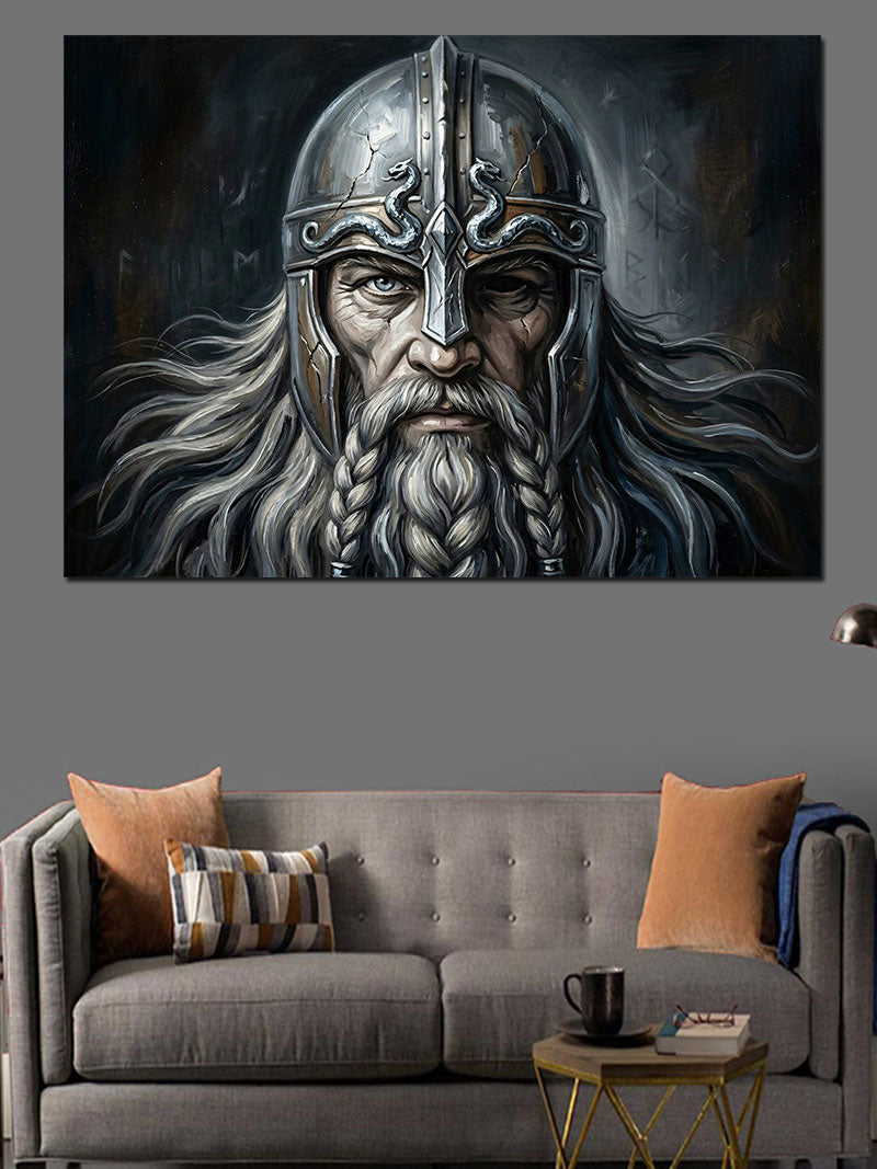Zırhlı Ve Sakallı Viking Savaşçısı Kanvas Tablo