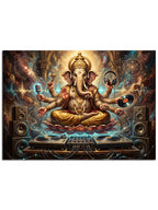 Renkli ve görkemli Ganesha heykel sanatı.