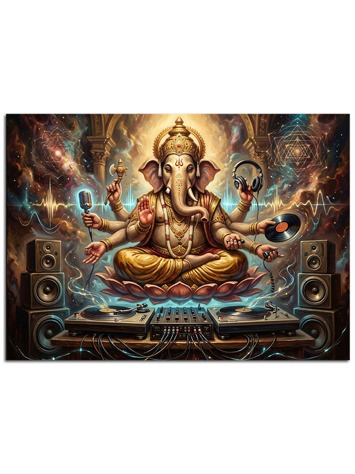 Renkli ve görkemli Ganesha heykel sanatı.