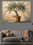 Saksıda Zeytin Ağacı Minimalist Pano Kanvas Tablo