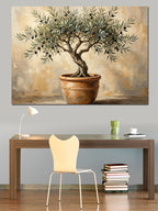 Saksıda Zeytin Ağacı Minimalist Pano Kanvas Tablo