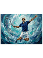 Dinamik hareket halinde tenis sporcusu.