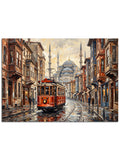 Kar yağışlı İstanbul İstiklal Caddesi.