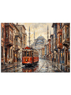 Kar yağışlı İstanbul İstiklal Caddesi.