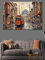 İstanbul Nostaljik Tramvay Ve Galata Kanvas Tablo
