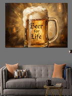 Beer For Life Bira Bardağı Kanvas Tablo