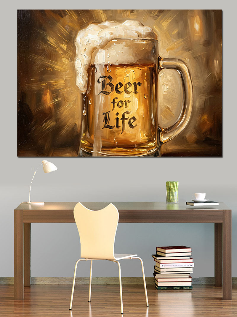 Beer For Life Bira Bardağı Kanvas Tablo