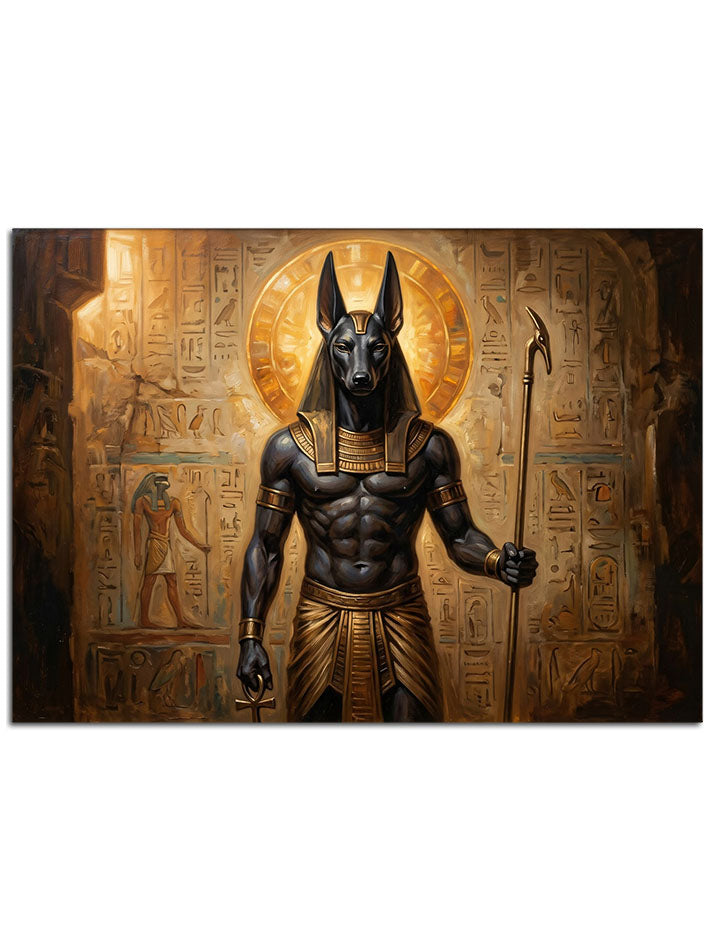Antik Mısır tanrısı Anubis illüstrasyonu.