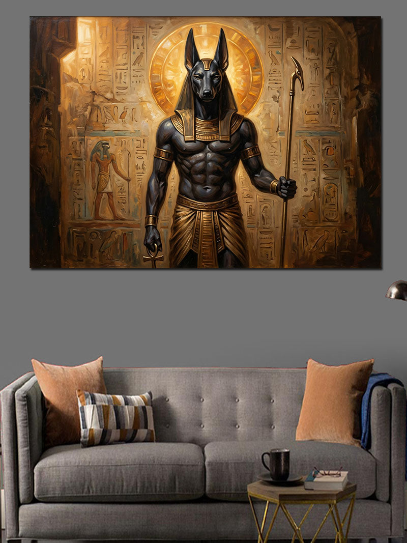 Mistik Mısır Tanrısı Anubis Tablosu Kanvas Tablo