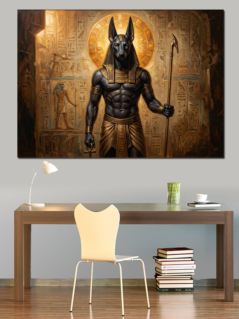 Mistik Mısır Tanrısı Anubis Tablosu Kanvas Tablo