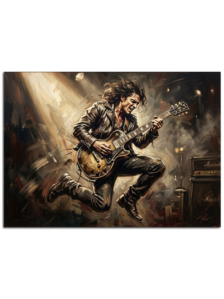 Elektro gitar çalan müzisyen karesi.
