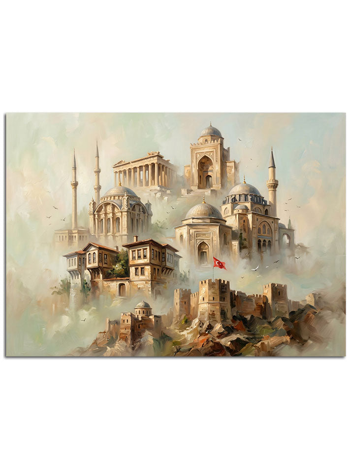 Kayalıklar arasındaki tarihi yerleşim yeri.