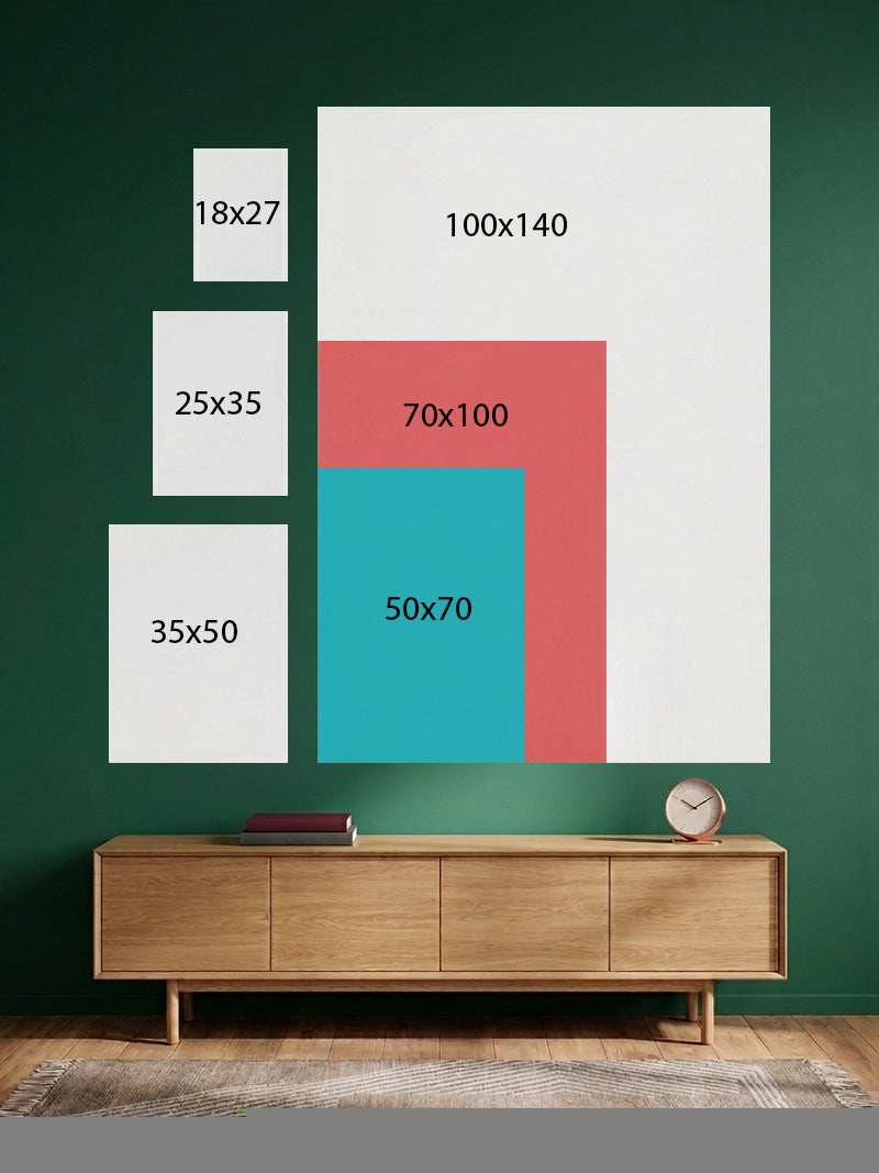 Palmiye Yapraklı Ve Geometrik Daire Desen Kanvas Tablo
